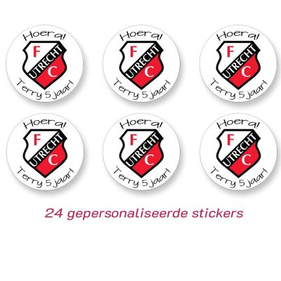 Voetbal - FC Utrecht sticker (gepersonaliseerd)