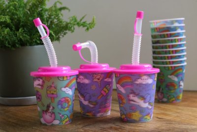 3D Unicorn drinkbeker / ijsbeker met rietje