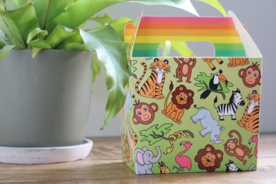 Traktatiebox / Menubox Jungle dieren