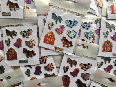 Glitter stickers boerderij dieren