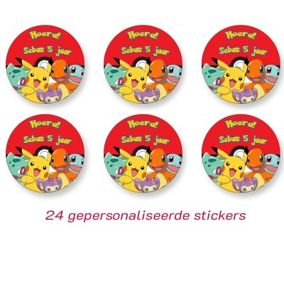 Pokemon sticker (2) (gepersonaliseerd)