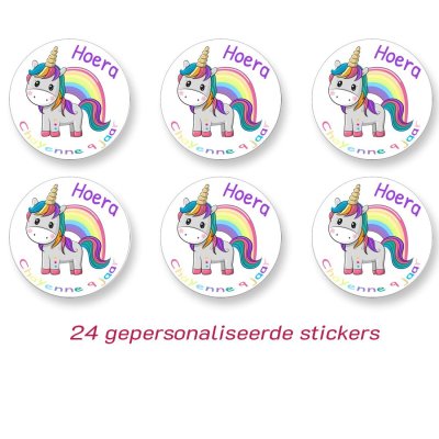 Unicorn sticker (gepersonaliseerd)