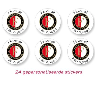 Voetbal - Feyenoord sticker (gepersonaliseerd)