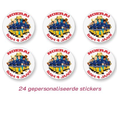 Brandweerman Sam sticker (gepersonaliseerd)