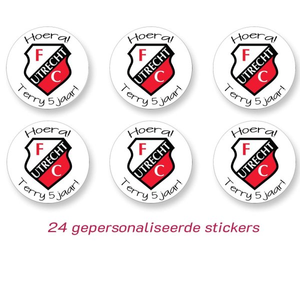 Voetbal - FC Utrecht sticker (gepersonaliseerd)