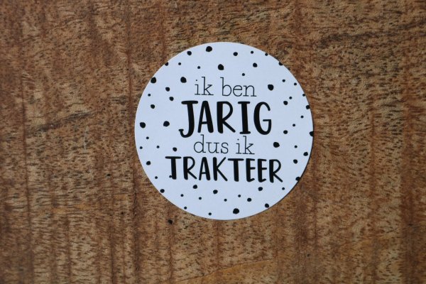 Sticker Ik ben jarig dus ik trakteer