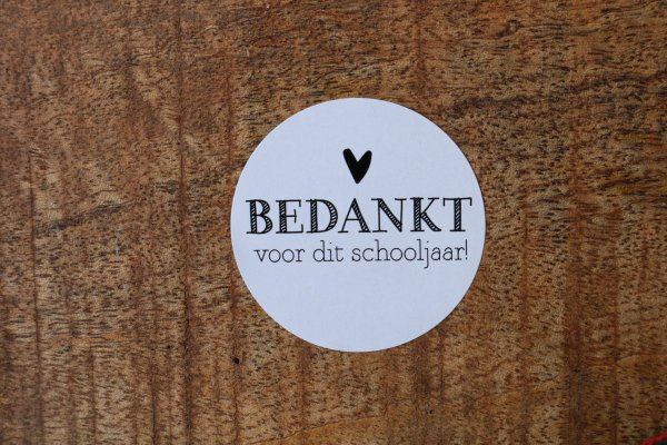 Sticker bedankt voor dit schooljaar