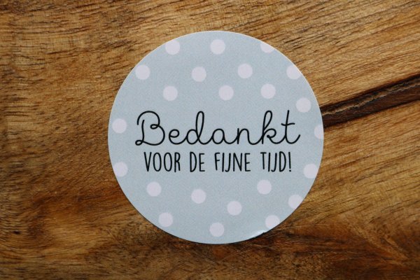 Sticker bedankt voor de fijne tijd blauw