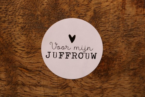 Sticker voor mijn juffrouw (goudfolie)