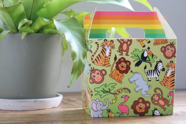 Traktatiebox / Menubox Jungle dieren