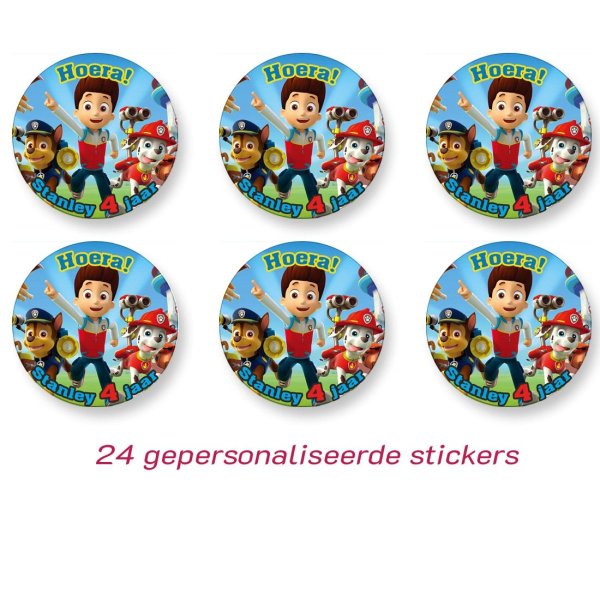 Paw Patrol sticker (1) (gepersonaliseerd)