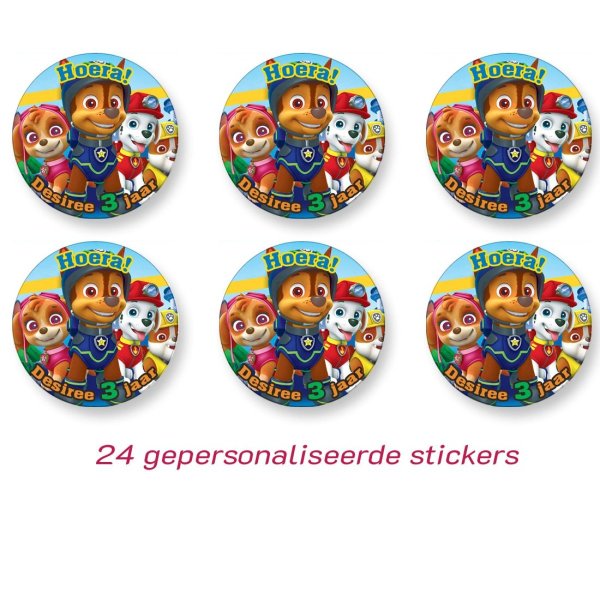 Paw Patrol sticker (2) (gepersonaliseerd)