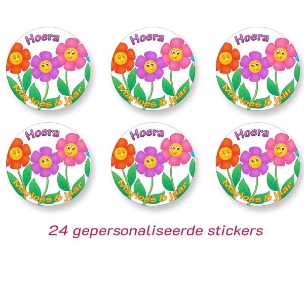 Bloemen sticker (gepersonaliseerd)