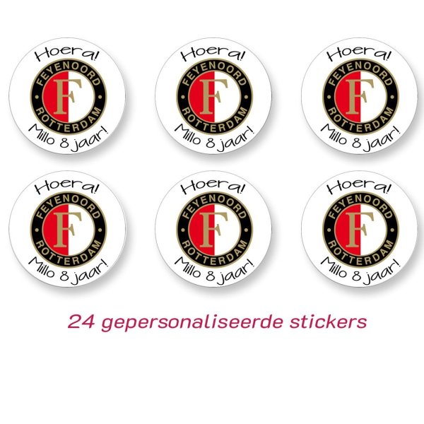 Voetbal - Feyenoord sticker (gepersonaliseerd)