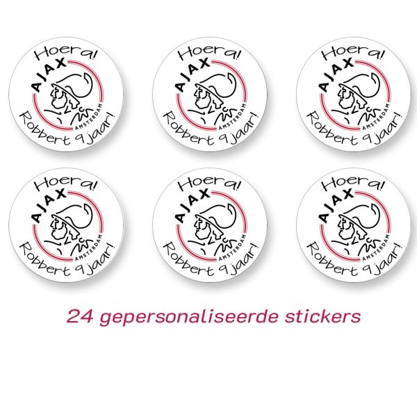 Voetbal - Ajax sticker (gepersonaliseerd)