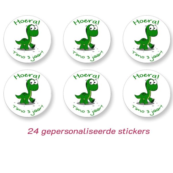 Dinosaurus sticker (gepersonaliseerd)