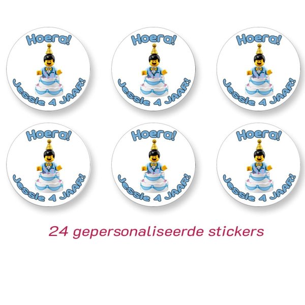 Lego jongen sticker (gepersonaliseerd)