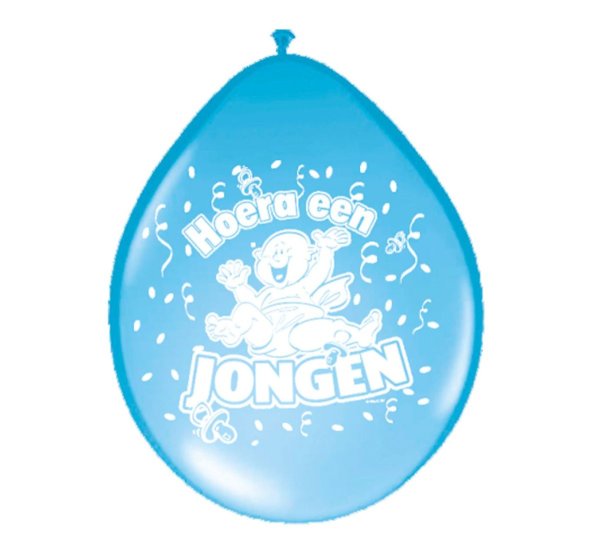 Ballonnen Hoera een Jongen, 8st.