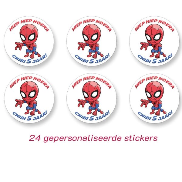 Spiderman Chibi sticker (gepersonaliseerd)